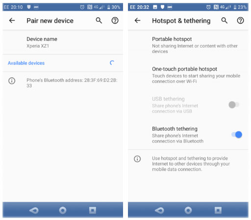 Bluetooth Tethering