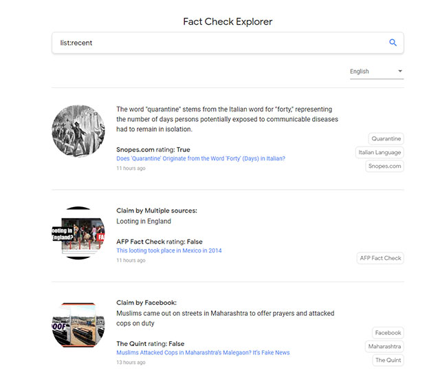 Fact Check Explorer