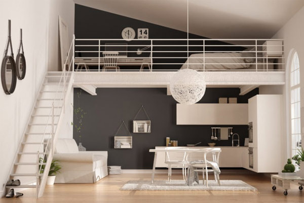 Mẫu cầu thang gác lửng đẹp 6