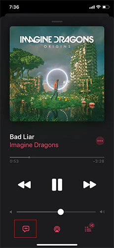 Chọn biểu tượng Lyrics