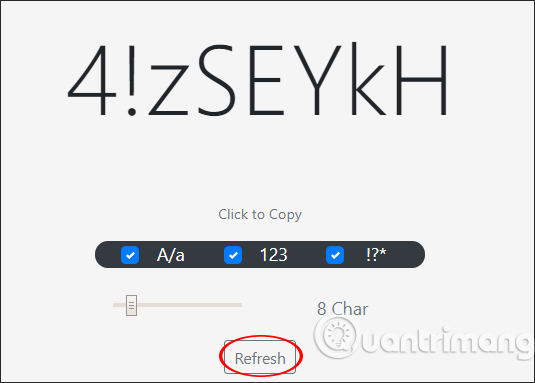 Tạo dãy mật khẩu