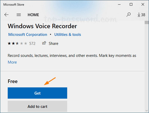 Tải Voice Recorder từ Microsoft Store