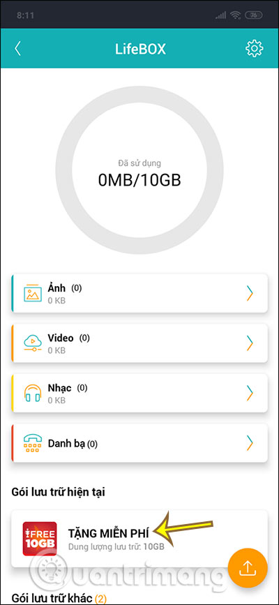 Tặng 10GB