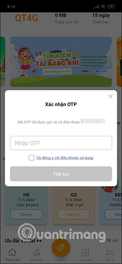 Nhập mã OTP