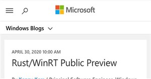 Microsoft chính thức công bố dự án Rust/WinRT trên GitHub
