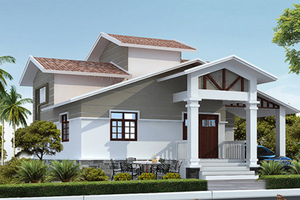 Mẫu nhà cấp 4 mái lệch đẹp 4