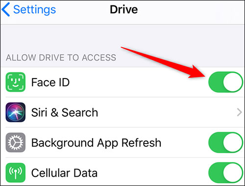 Cách bảo mật Google Drive trên iPhone bằng Face ID