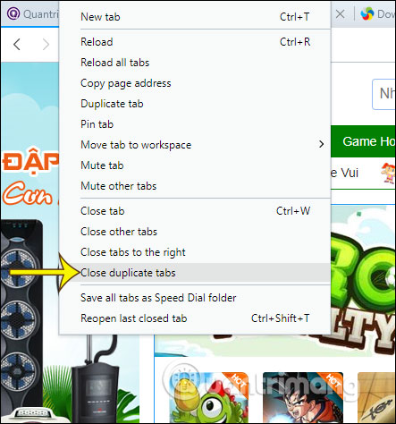 Đóng tab trùng
