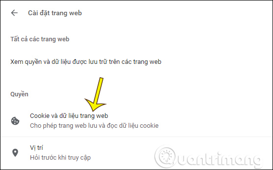Cookie và dữ liệu 