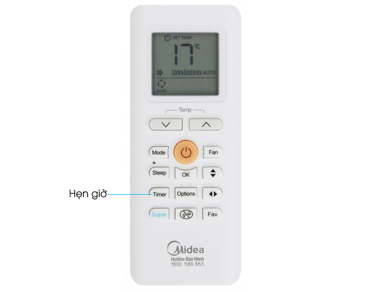 Cách hẹn giờ điều hòa Midea