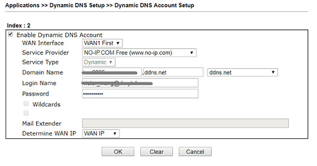Thiết lập tài khoản Dynamic DNS
