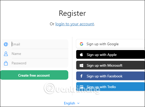 Đăng ký tài khoản