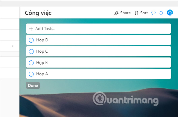 Nội dung công việc