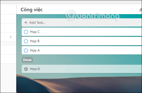 Công việc hoàn thành