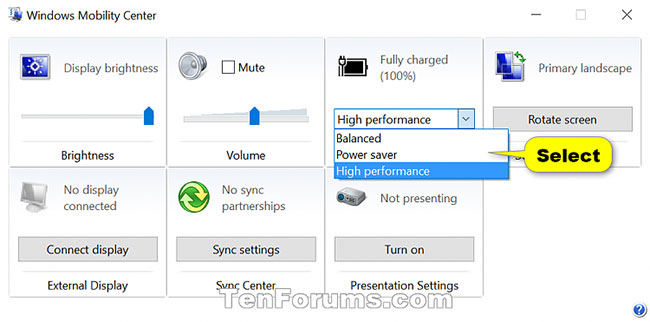 Cách chọn Power Plan trong Windows 10
