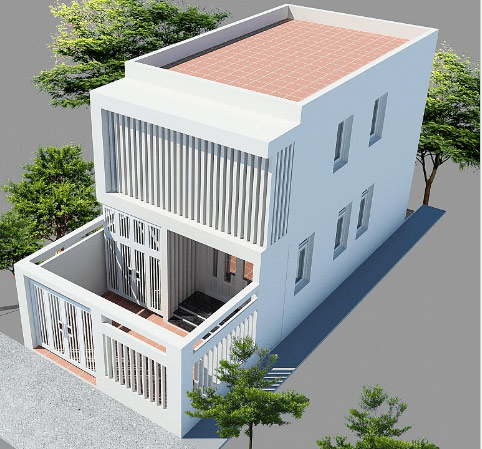 Nhà ống 2 tầng 3 phòng ngủ 5,5x17m