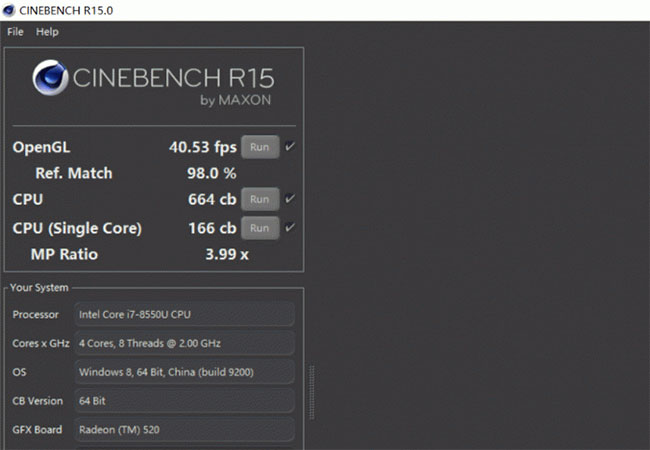 i7-8850U có hiệu suất tuyệt vời