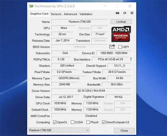 AMD Radeon 520 sử dụng tiến trình 28nm