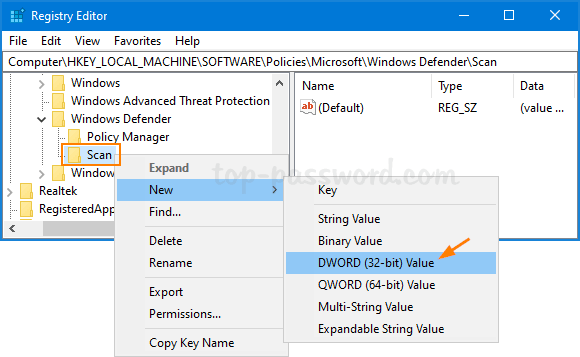 Chọn New > DWORD (32-bit) Value