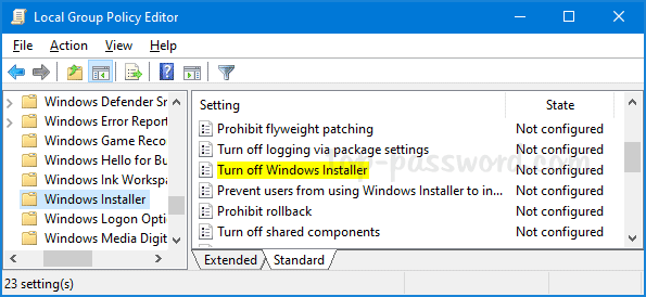 Cách tắt Windows Installer để chặn gói MSI