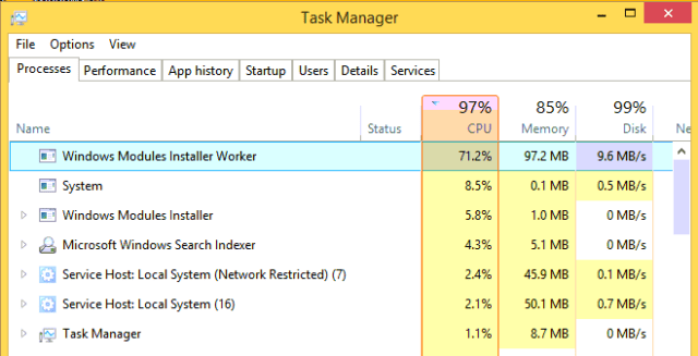 Bạn có thể dừng Windows Modules Installer Worker