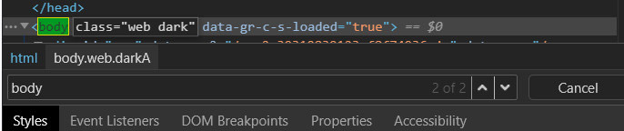 Gõ thêm từ "dark"
