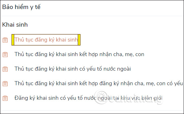 Đăng ký Khai sinh
