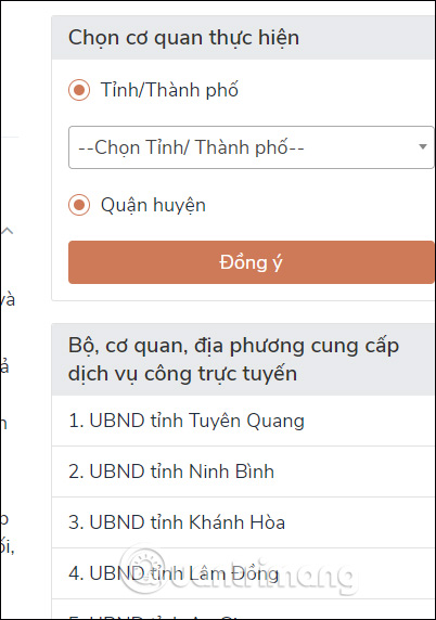 Chọn địa phương