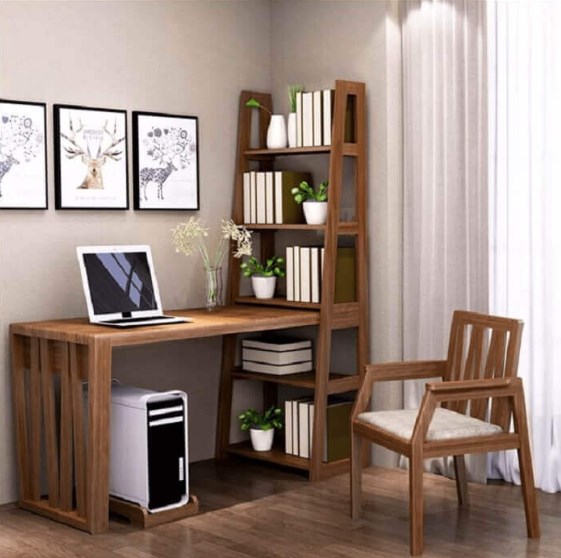 Bàn làm việc - giá sách gỗ cao cấp
