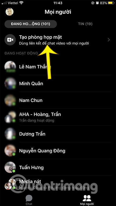 Tạo phòng họp mặt