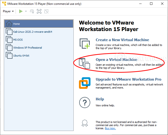 Mở máy ảo trong VMware