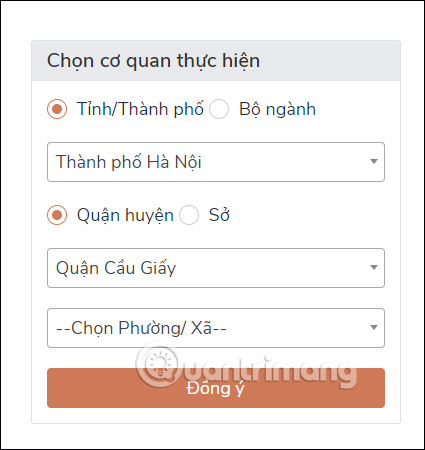 Chọn địa điểm