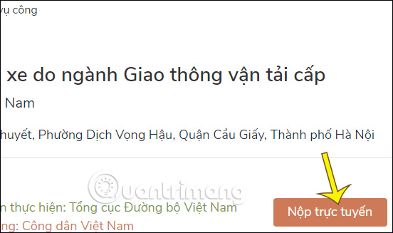 Nộp trực tuyến