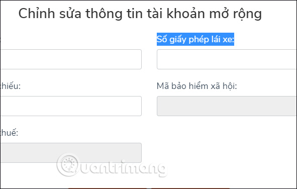 Nhập Số giấy phép lái xe