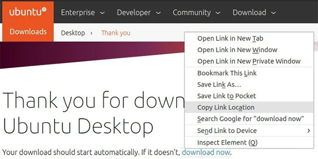 Sao chép URL file vào clipboard