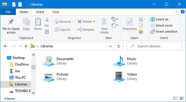 Windows 10 đi kèm với các thư viện giúp tổ chức các file tốt hơn