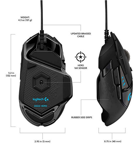 Cảm biến chơi game Hero 16000 DPI là một trong những cảm biến chơi game với độ chính xác cao nhất trên thị trường