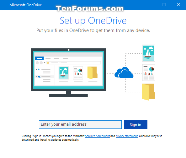 Để cửa sổ Set up OneDrive mở