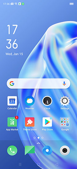 Bên trong màn hình hiển thị Oppo F15