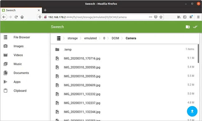 Bạn có thể truy cập tất cả các file trong thiết bị thông qua phần File Browser