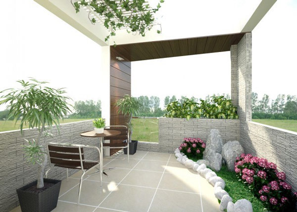 Không gian sân thượng đẹp mắt và yên bình của nhà phố