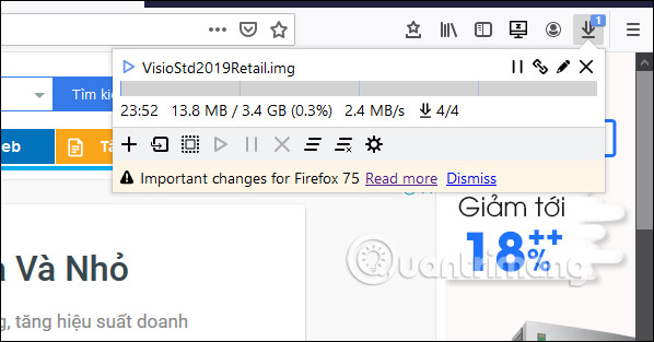 Cách tăng tốc tải file trên Firefox