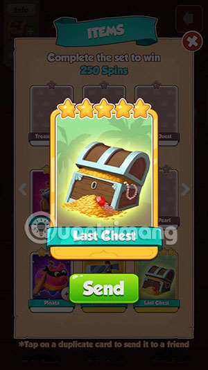 gửi thẻ vàng trong coin master