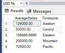 Kết quả trong SSMS khi chạy lệnh