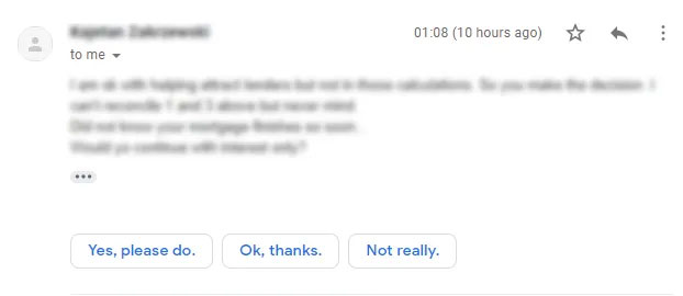 Smart Reply là các phản hồi nhanh được thực hiện sẵn