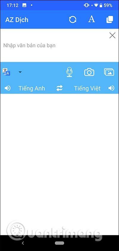 Chọn dịch trong ứng dụng