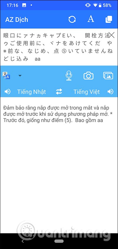Kết quả dịch