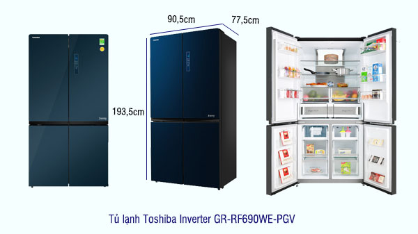 Kích thước Tủ lạnh Toshiba Inverter GR-RF690WE-PGV
