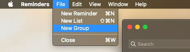 Chọn File > New Group