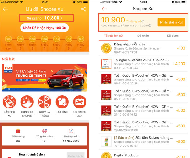 Kiểm tra thời gian của xu 